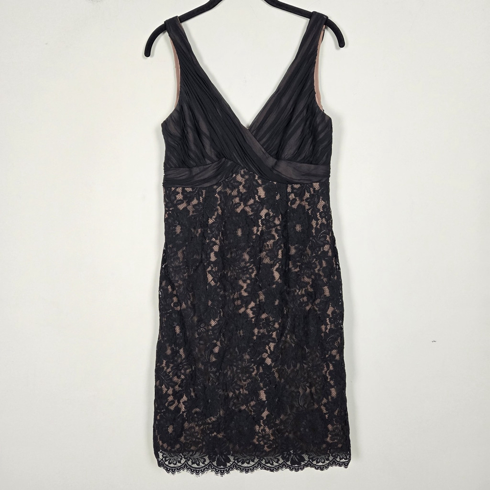 Anne Klein Womens Y2K Silk Lace Babydoll Dress Size 10 Black Whimsigoth Cocktail